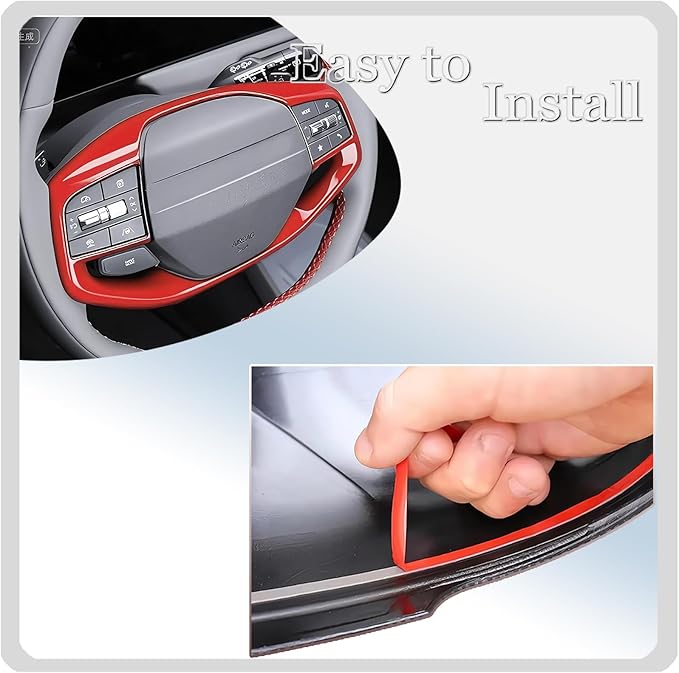Steering wheel button frame,For Kia K4 2025,Kia EV6 2025,Kia Sportage 2026,Kia EV3 2025 2026 - ABS wine red Steering Wheel Frame Cover Steering Wheel Button Wrap Accessories(NOT FIT GT-Line Model)
