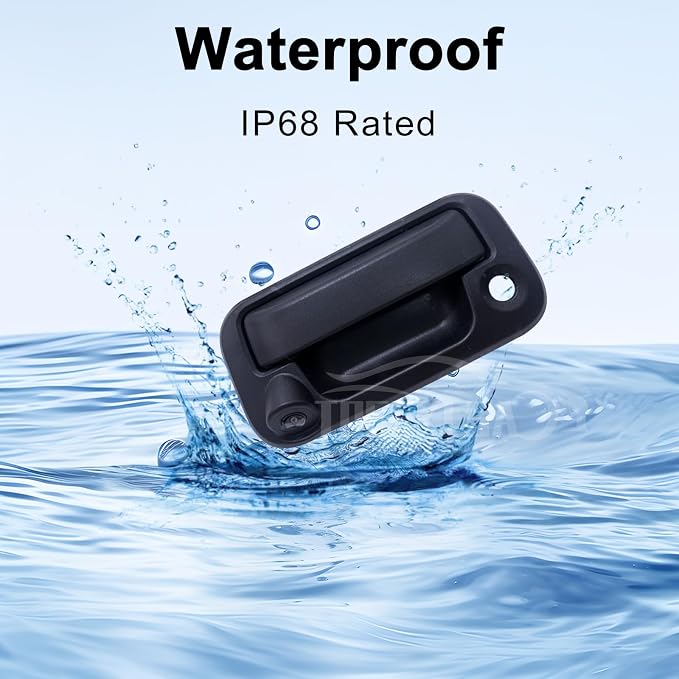 Tailgate Handle Reverse Backup Camera Replacement for Ford F150 2004-2014, F-250/F-350/F450/F550 Pickup 2008-2016 Rear View Parking Camera RCA Connector 170° Wide Angle Waterproof