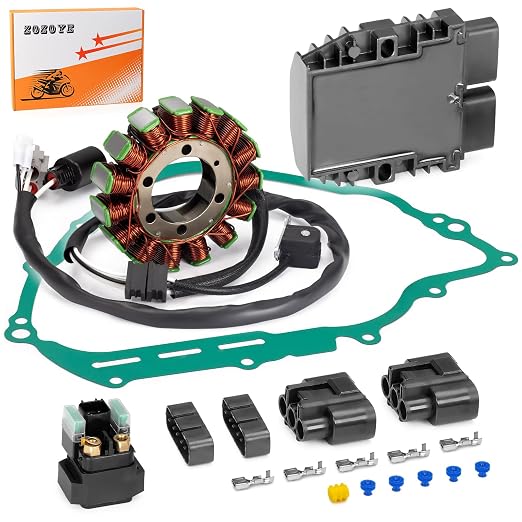 Stator & Starter Relay & Rectifier Gasket for Yamaha Rhino 700 YXR700F Viking 700 YXM700 YXC700 2014-2018