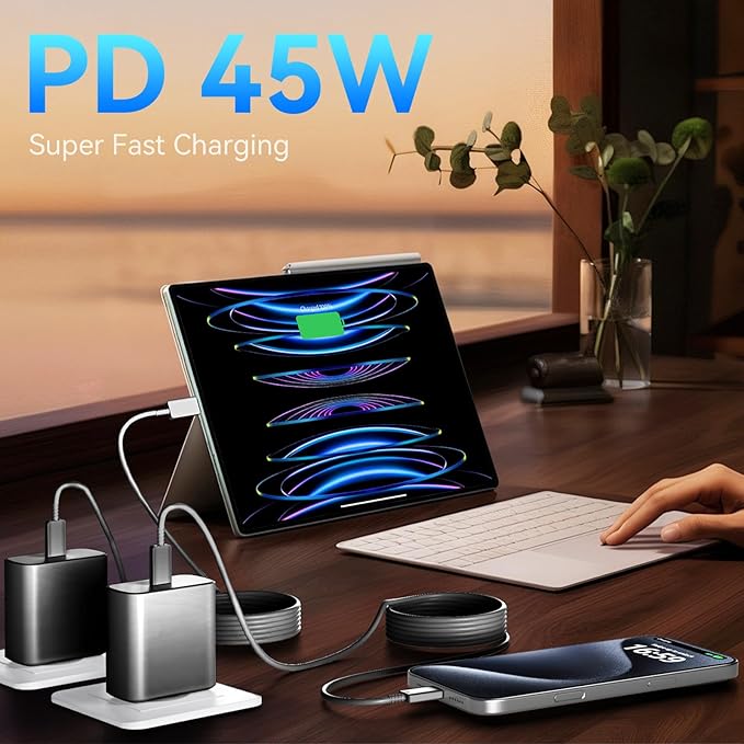 Phone 17 16 Pro Max Charger Fast Charging, 45W Super Fast USB C Charger Block with 6.6FT Charging Cable for 17 16 Pro Max/17 16 Pro/16 Plus,15 Pro Max/15 Pro/16, Android Phone