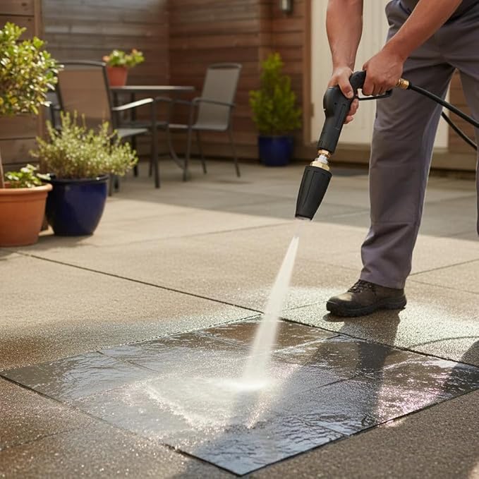 Turbo Nozzle Pressure Washer, Pressure Washer Nozzle, 360° Rotating 4000 PSI Turbo Nozzle with 1/4" Quick Connector 2.0 Orifice, 304 Stainless Steel for Driveway/Deck Clean(Grey)