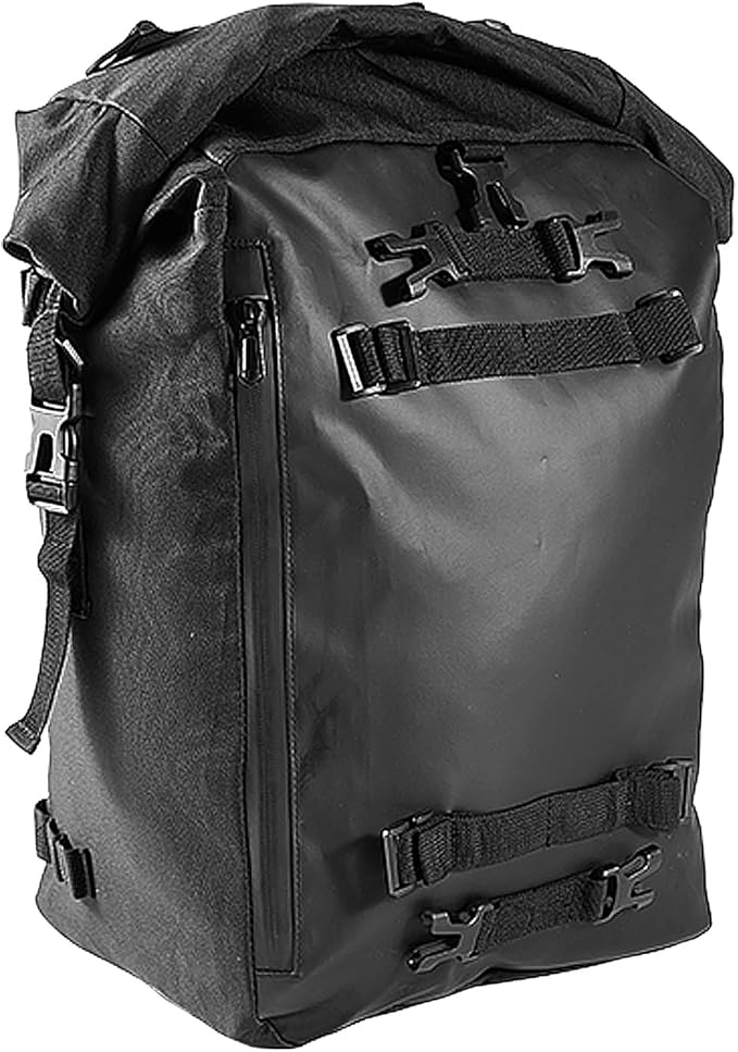 VEVOR Motorcycle Tail Bag, 30L Motorcycle Rear Seat Bag with Waterproof Rain Cover, Outdoor Sports Motorbike Luggage Storage Trunk Rack Backpack with Shoulder Straps, Universal Fit Rear Racks, Black