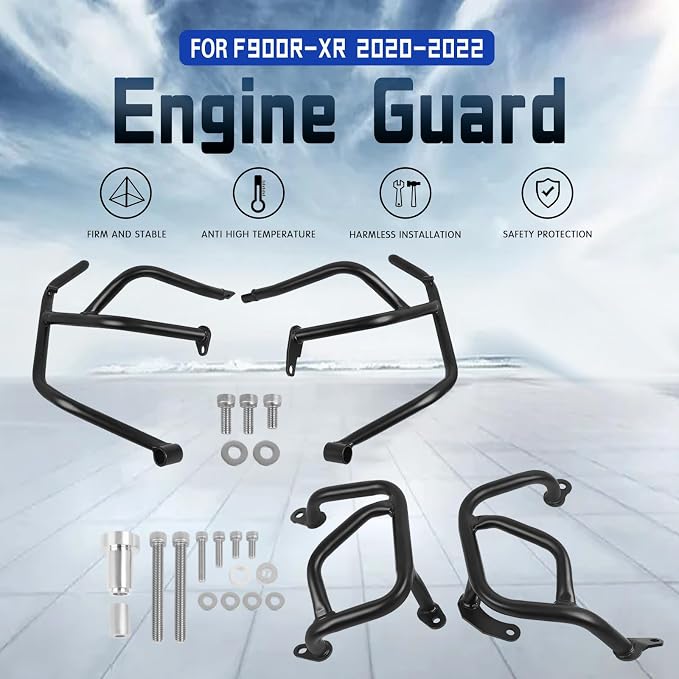 Highway Crash Bar Engine Guard Replacement for BMW F900R F900XR F 900R 900XR 2020 2021 2022 2023 2024(Upper and Lower)