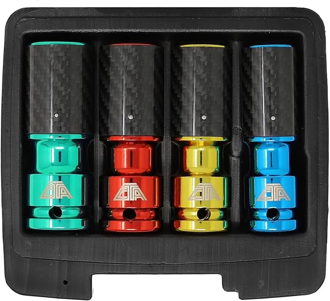 CTA Tools 4250 Metric Lug Socket Set with Carbon Fiber Sleeves, 4-Piece Set