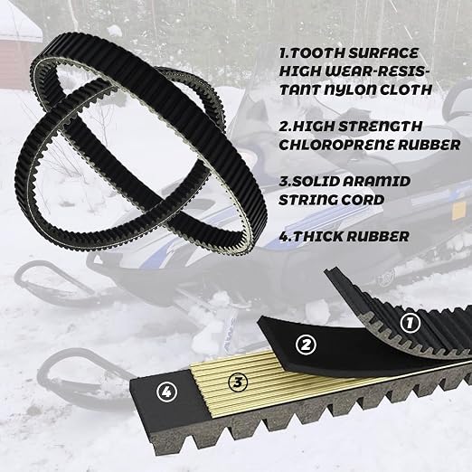 Drive Belt Compatible with Arctic Cat Bearcat 660 Double-Toothed 2003-2008 Replaces OEM 0627-026 0627-033