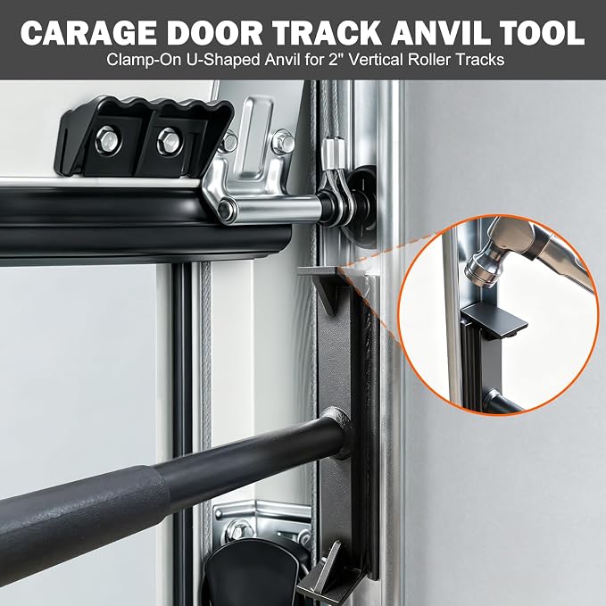 Garage Door Vertical Track Repair Tool Set, 2-inch Roller Track | Anvil Tools, Track Rails Maintenance, Anti-Slip Handle, Replacement System