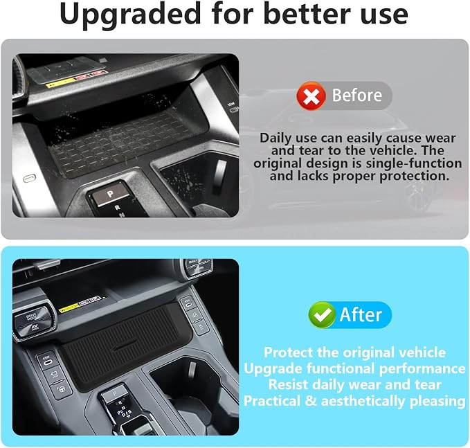 Silicone Drawer Style Central Console Storage Box for Toyota RAV4 2026 XSE SE Limited, Center Console Organizer Tray for RAV4 Interior Accessories