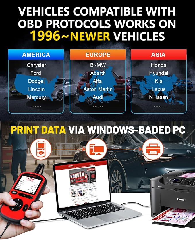Autel AutoLink AL549 OBD2 Scanner Code Reader | Check Engine Code Reader ABS Diagnostic Tool,Universal Car Battery Test, Live Data,Scan tool For Car Repairers, Enthusiasts