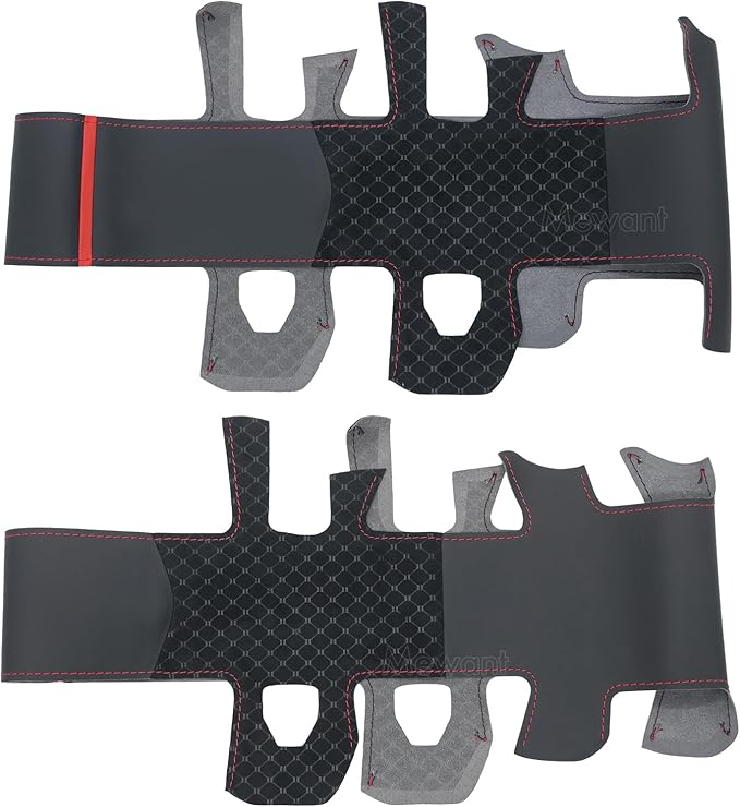 MEWANT Hand-Stitched Steering Wheel Cover Wrap for Dodge Ram 1500 2019-2023 Steering Wheel Accessories for Dodge Ram(Backsides Without Buttons)