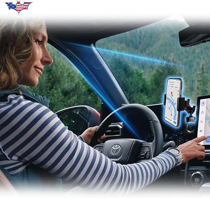 2026 Tacoma Vent Phone Mount for Toyota Tacoma 2024-2026 | 4Runner 2025 Accessories | Aluminum Telescopic Air Vent Phone Holder |Thick Case Friendly Car Mount for iPhone 16/15 Pro Max, Galaxy S24