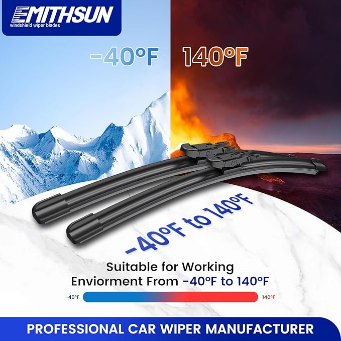 EMITHSUN® 22-Inch Wiper Blades: 2 - Pack Windshield Wipers for Chevrolet Avalanche Silverado Suburban Tahoe - All - Season Beam Design - Exact Replacement for Chevrolet Cars