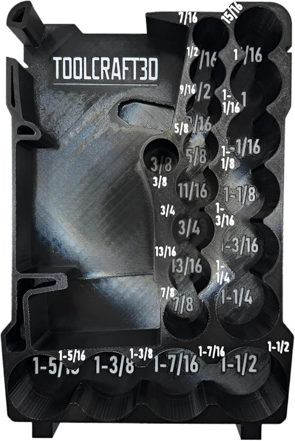 3d Printed Insert Designed for Milwaukee M12 Stubby 1/2" Impact (2563-20) and Packout Organizer (Insert Only) (Black, SAE)