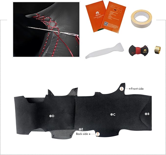 MEWANT Hand Sewn 9002 Athsuede Steering Wheel Cover for Tesla Model Y 2020-2023 Tesla Model 3 2023 Model Y Accessory