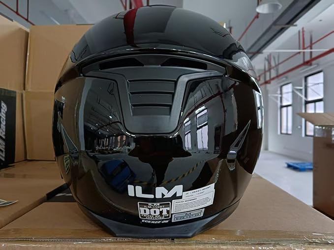 ILM 159BT Bluetooth Modular Motorcycle Helmet 2-3 Riders Intercom Full Face Flip up Casco DOT with Face Mask (GlossBlack, M)