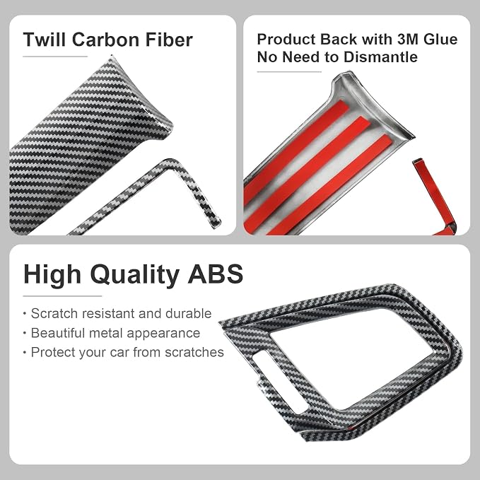 12 Pcs Carbon Fiber Console Center Dashboard Panel Cover, AC Air Vent Cover Compatible with Honda Civic 10th Gen 2016-2021