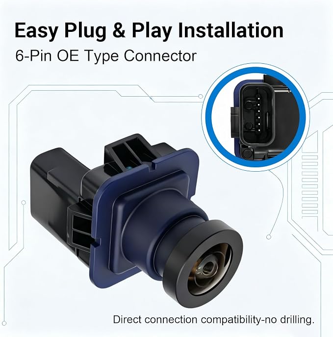 Rear Camera Parking Assist Rear View KB3Z-19G490-B Compatible with Ford Ranger 2019 2020 2021, 130° HD Night Vision Park Assist Rear View Camera Replace OE PAC504 FO1960185