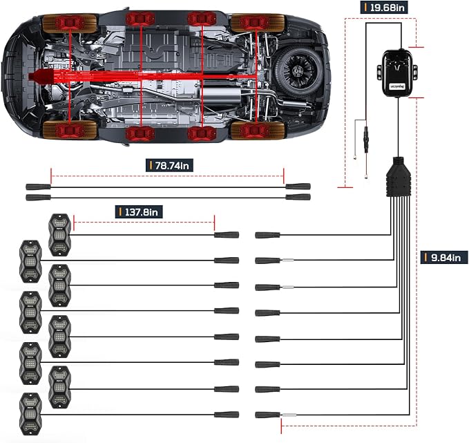 16 Million Color Rock Lights for Trucks - APP & RF Controlled RGBW Underglow LED Kit, 180° Wide Beam Aluminum Pods, 20 Dynamic Modes with Music Sync, Waterproof for UTV/ATV/Jeep/RV (4 Pods)