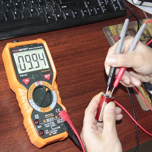 PM18C High Performance Digital Multimeter with AC/DC Voltage, Current Measurement Electrical Tester with 6000 Counts Orange Cover