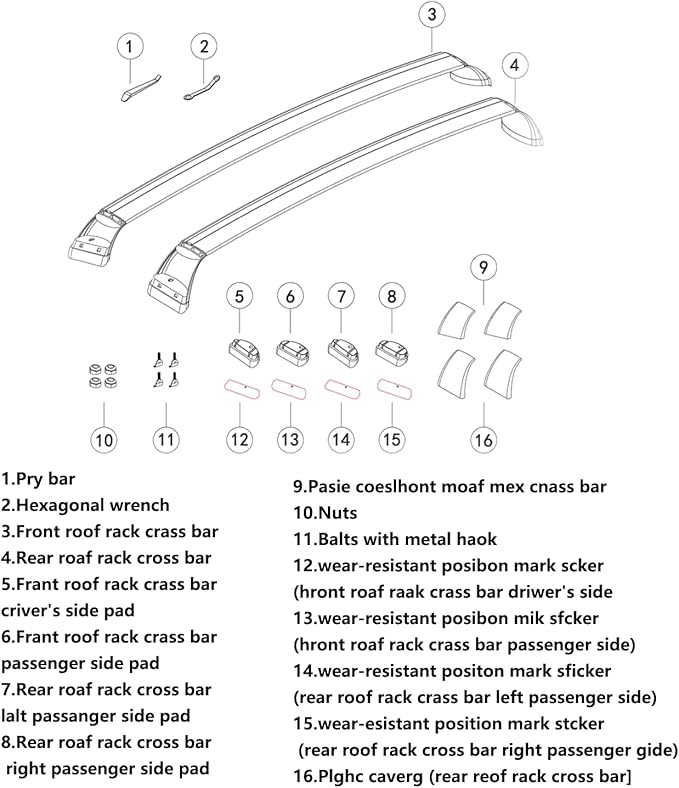Lockable Roof Rack Crossbars for Tesla Model Y 2020-2024 | No Drill Noiseless Aluminum Cargo Bars | Luggage Kayak Bike Ski Roof Rack Carrier