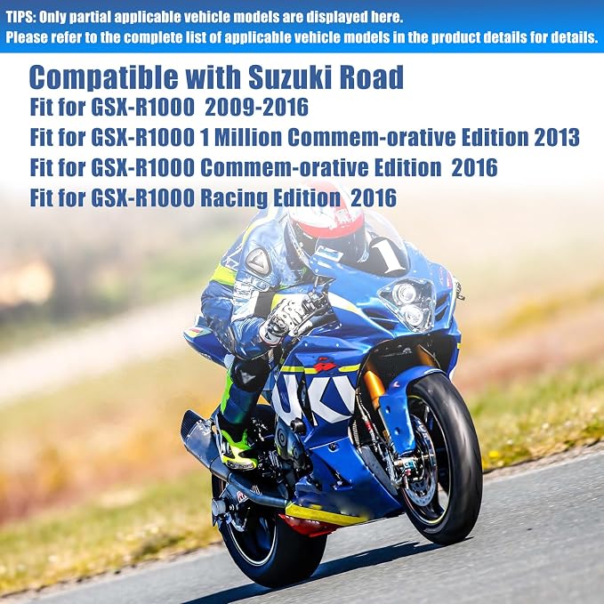 Chain and Sprocket Kit 17T 42T for Suzuki GSX-R1000 09-16, Carbon Steel | Fits GSX-R1000 2009-16, 2013 1M Ed., 2016 30th Ed. High-strength steel, Durable