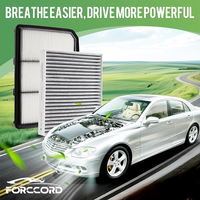 Cabin & Engine Air Filter Fit for 2017-2024 Nissan Titan V8 5.6L Activated Carbon Cabin Filter Replace#CF10743 16546-EZ31A Car Accessories