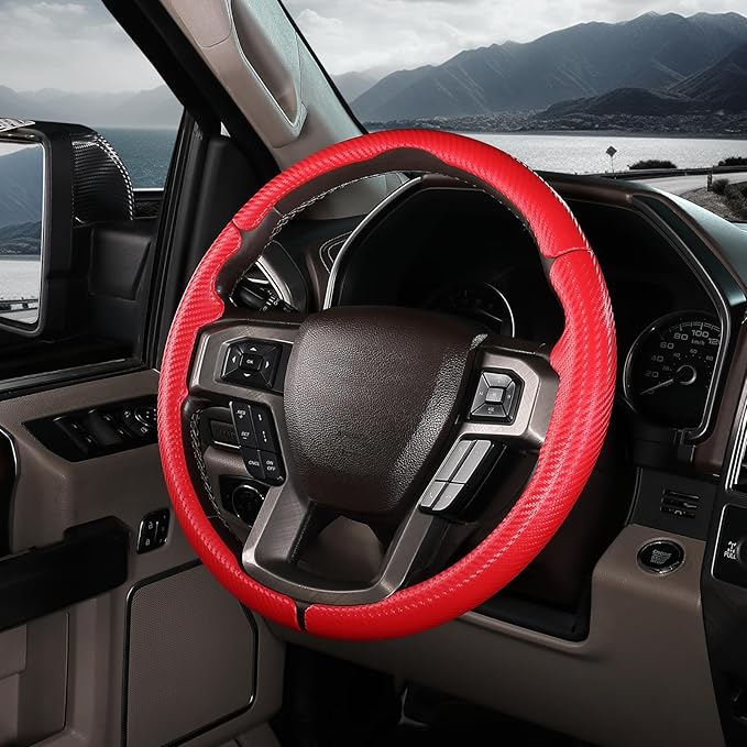 Steering Wheel Cover for Ford F150 2015-2020/F250 2017-2021/F350 2017-2021/F450 2017-2021/F550 2017-2021/Ford Expedition 2018-2021 Custom-fit Car Steering Wheel Cover for Ford Steering Wheel Protector