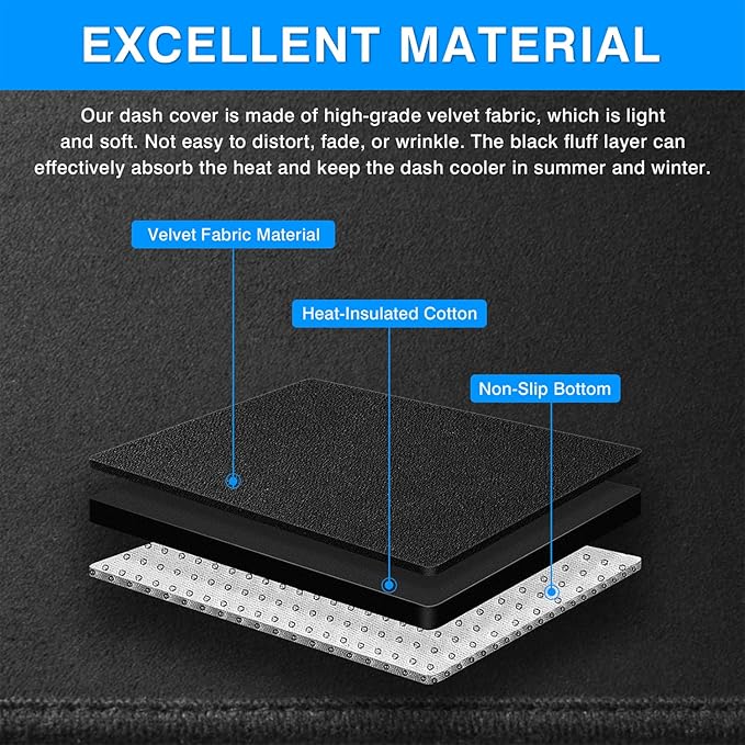Autorder Dashboard Cover Mat for 2024 2025 2026 Toyota Tacoma / 2025 Toyota 4runner Accessories Dash Cover Upgrade Velvet Dash Mat UV Rays Protector