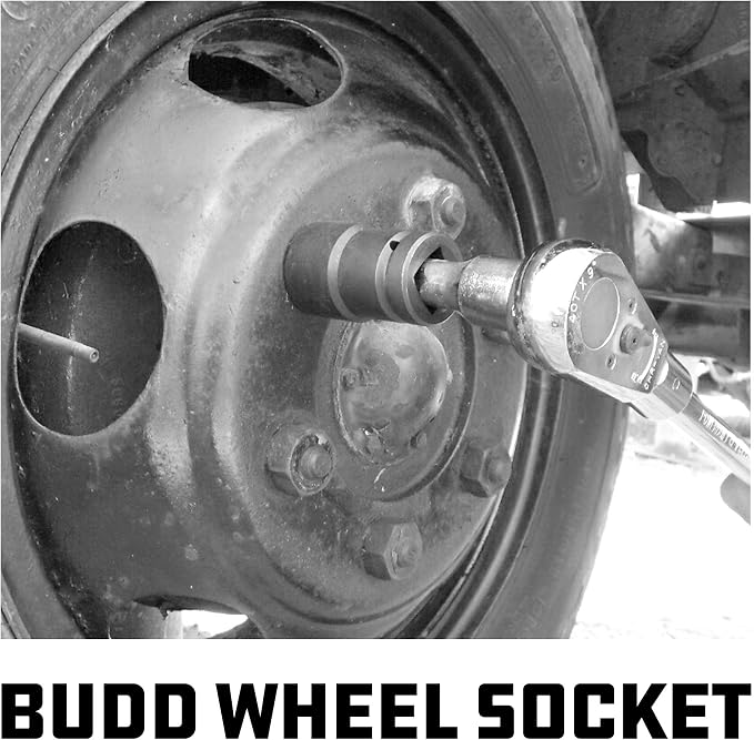 Powerbuilt Master Budd Wheel Socket Tool Set, Remove Wheel and Dual Rear Nuts, Truck Service Tools, Storage Case - 648993