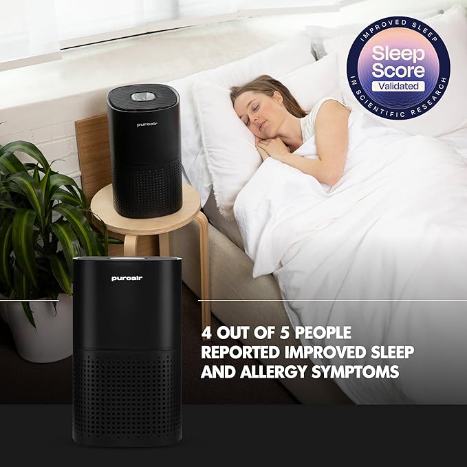 PuroAir 240 HEPA Air Purifier and 2 Filters for Home Large Rooms - Covers Up To 1,000 Sq Ft - Filters Up To 99.9% of Pollutants, Smoke, Pollen, Dust - Quiet HEPA Air Filter - Air Purifiers for Bedroom