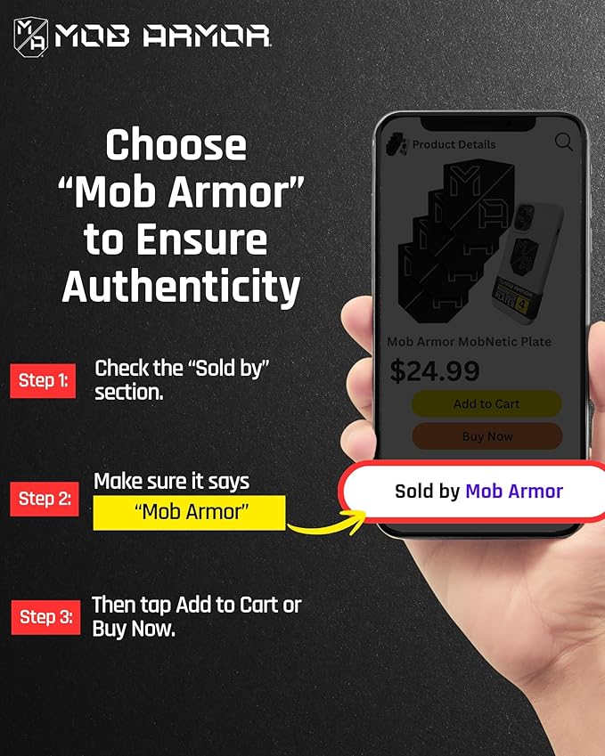 Mob Armor MobNetic Plate - Phone Magnet Plate Compatible for iPhone & Android - 0.02" Thick Metal - 3M VHB Adhesive Magnetic Plate for Phone Mount for Cars, Trucks, Motorcycles & Athletes - 4 Pack