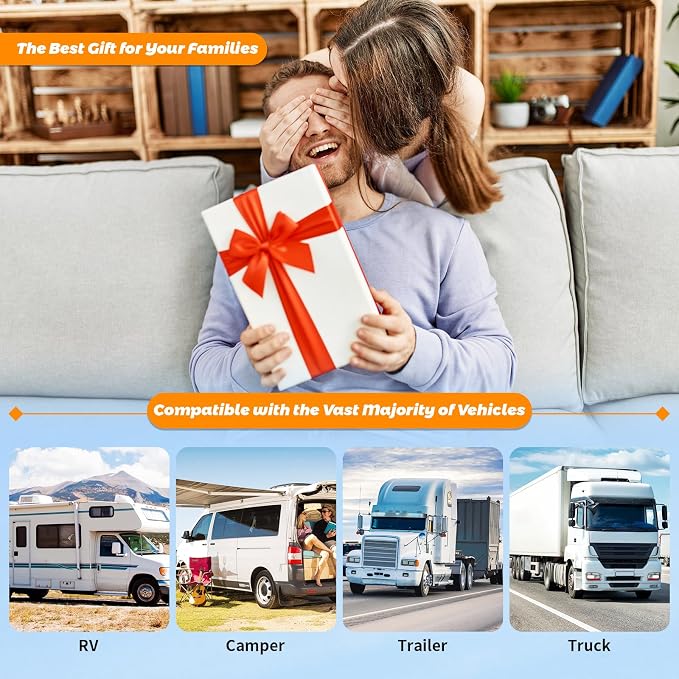 Magnetic Solar Wireless Backup Camera : 4.3" Portable Truck Cameras | Easy Install Scratch-Proof No Delay Backup Camera for Truck Rechargeable HD 1080P for Trailer Small RV Camper