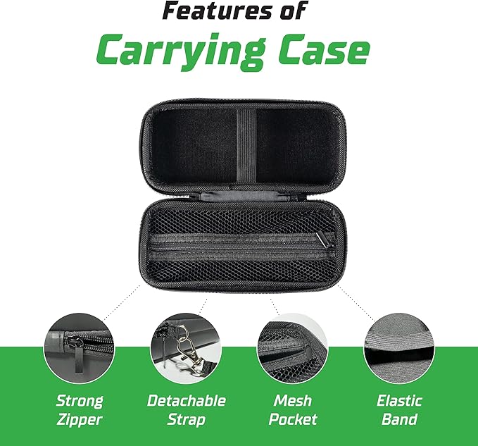 Airmoto and Carrying Case Bundle Deal - Tire Inflator Portable Air Compressor with Hard Case - Air Pump for Car Tires, Motorcycle, Bicycle - Cordless Tire Pump with Tire Pressure Gauge