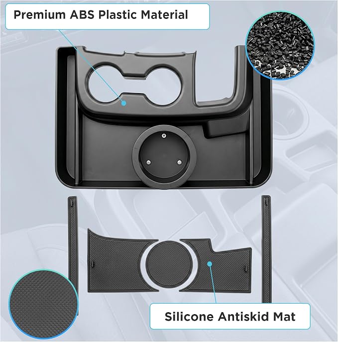 Center Console Cup Holder Organizer Compatible with 2019-2026 Chevy Silverado/GMC Sierra 1500, 2020-2026 Silverado/Sierra 2500HD 3500HD Accessories, Hanging Storage Box Tray (Fit Jump Seat)