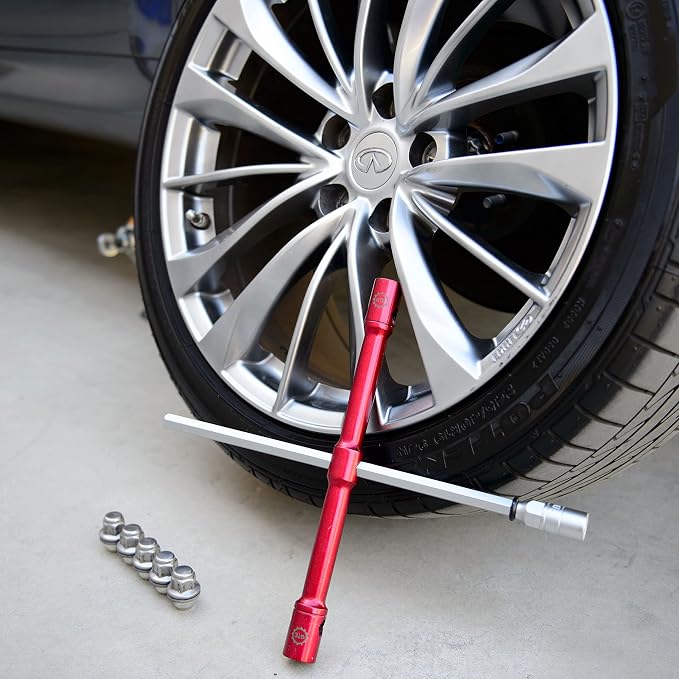 GTE TOOLS - LugStrong 26" Universal Compact Lug Wrench Set, Super-Strong Tire Iron & Lug Nut Remover - 2x more torque! Never Get Stuck on the road again! 2-PACK
