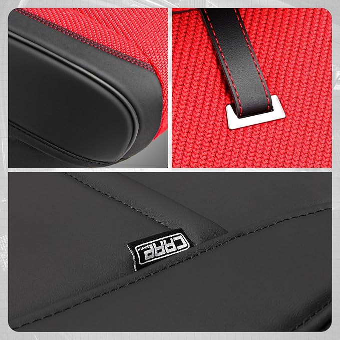 Drive Series Front Row Set Seat Covers Universal for Cars Trucks SUV, Red, CA-SC-Drive-F-RD