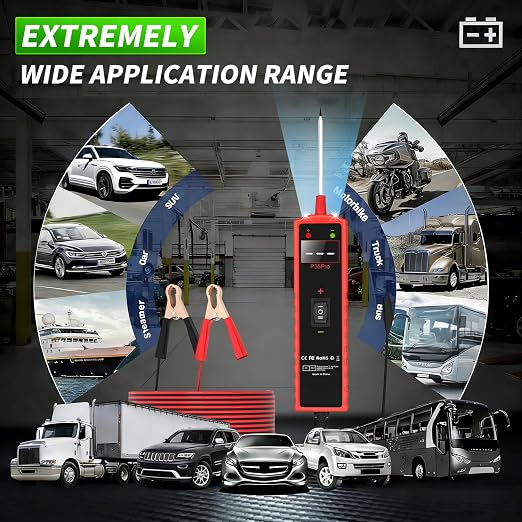 6-30V Automotive Electrical Circuit Tester - Multi-Function Car Circuit Diagnostic Tool with Voltage Detection, Component Activation, Continuity & Short Circuit Tracing for Vehicle Maintenance