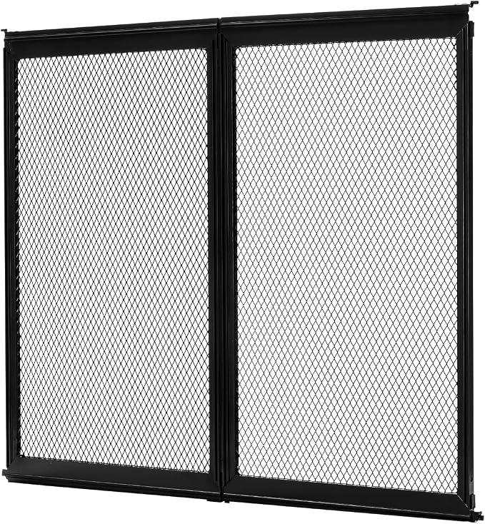 VEVOR RV Screen Door Protector, 22.5 x 20 inch Door Grille, Easy to Install and Disassemble, Reinforced Breathable Protective Mesh, Aluminum Alloy Camper RV Entry Protector for Pet Protection, Black