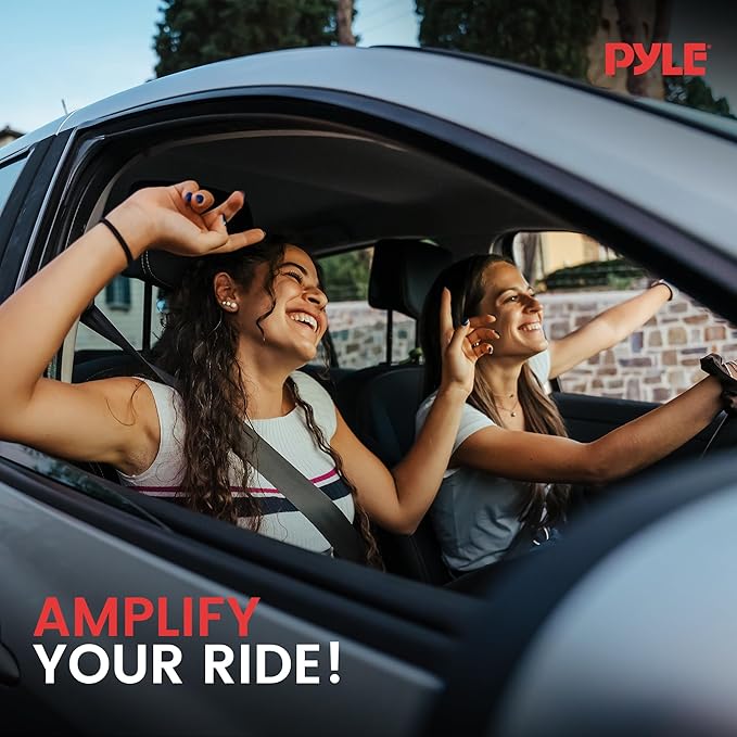 Pyle 3.2 Farad Digital Power Capacitor - High-Performance Car Audio, LED Display, Electronic Polarity Protection, Over Voltage Protection, Mounting Hardware and Post Kits, 2.9"x9.7"