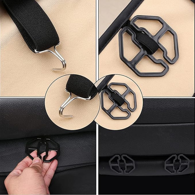Coverado Car Seat Covers Full Set, Seat Covers for Cars, Black Car Seat Protector Waterproof, Nappa Leather Car Seat Cushion, Car Seat Covers Front Seats and Back Fit for Most Cars