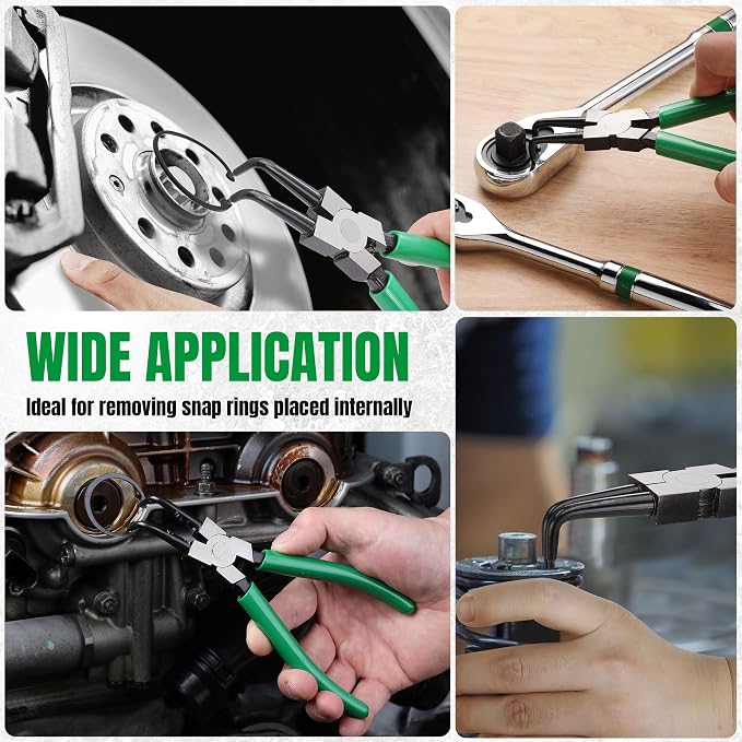 SK 7-Inch Snap Ring Pliers, Internal Circlip Pliers with 90-Degree Bent Jaw, Tip Diameter 0.07'', Premium CR-V Steel