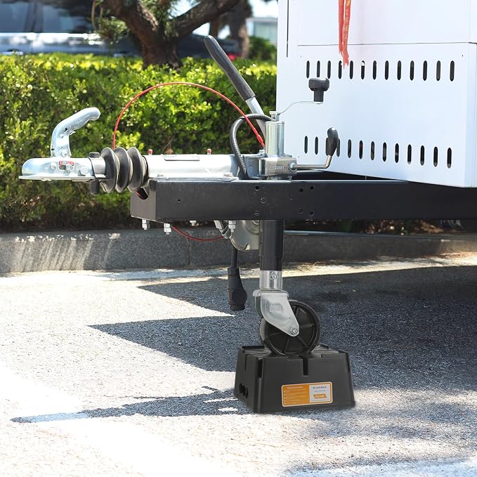 OULEME Trailer Jack Block, 15,000 lbs Leveling Block for RV Camper Travel Trailer 5th Wheel, Fits 8.5” Pad, Tongue Stand/Round Square Scissor Stabilizer Jack and Wheels, 4 Pack