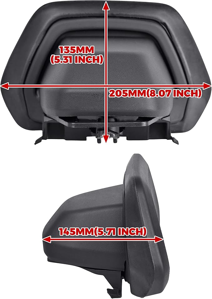 SAUTVS 1Up Driver Backrest for Can-Am Ryker 2019-2026 | Fits Ryker 600 900 Sport Rally, HDPE Material, Requires Max Mount, Lumbar Support, Replace #219400960
