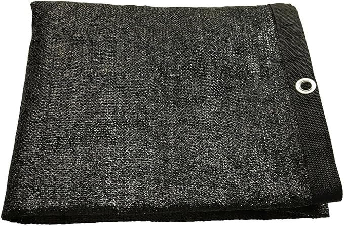Shatex 90% Shade Fabric 12' x 12' Sun Shade Cloth with Grommets for Pergola Cover Canopy, Black, 12 Bungee Balls