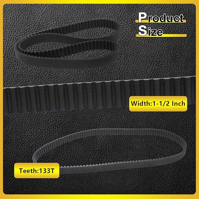 Drive Belt Replace 40015-90 Compatible with Harley-Davidson 1991-1999 DYNA Series, FXR2, FXR3, FXR4, 133T, 1.5 Inch Width