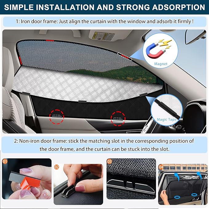 XCBYT Car Window Shades for 2019-2024 Forester | 2-in-1 Breathable Mesh & Blackout Side Window Covers | UV Protection & Privacy for Baby Naps, Camping & Car Rest (4 PCS)