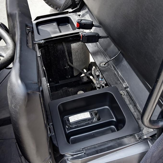 SAUTVS Left & Right Under Seat Storage Box for Ranger 570 500 15-21, Underseat Storage Bin Set Organizer Tray for Polaris Ranger 500 570 Mid Size 50" Wide 2015-2021 Accessories (2PCS, Left & Right)