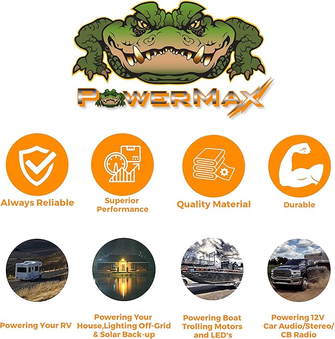 Powermax PM4 55A MBA 110V AC to 12V DC 55 Amp Power Converter with Built-in 4 Stage Smart Battery Charger