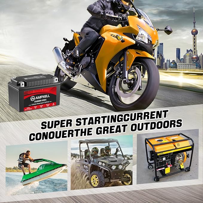 YTZ14S Lithium Motorcycle Battery, 12V 6Ah 360 CCA 2.4 lbs Lightweight, Powersports Replacement for ATV UTV Scooter Generator