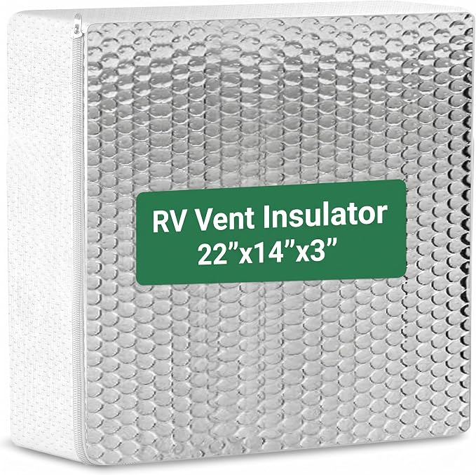 1 Pack RV Vent Insulator and Skylight Cover 14″x14″x3″ with UV Protection Layer Reduce Heat Transfer & Increase A/C Efficiency RV Accessories for Vent Inside Camper Trailer
