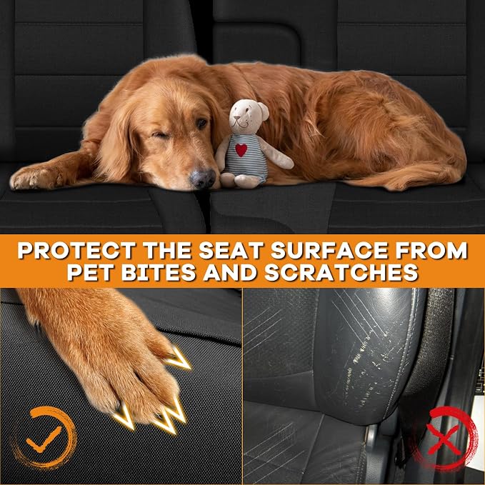 Truck Seat Cover Compatible with 1995-2000 Toyota Tacoma, Knitted Front Bench 60/40 Seat Covers with 2 Headrests and Center Console, Black